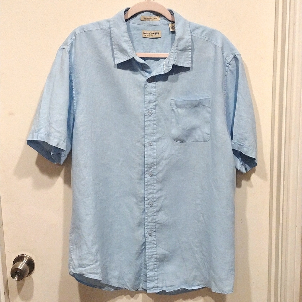 $12 Sky Blue Men's Casual Button Down Shirt
